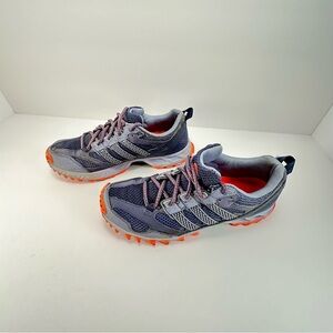Adidas Kanadia steelBlue/gray with orange accent women’s